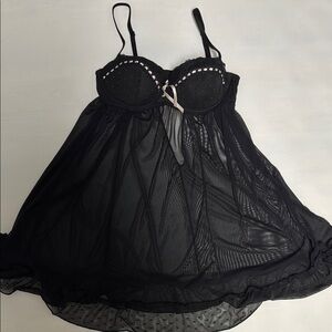 H&M Black Lace Chemise Intimates Sleepwear